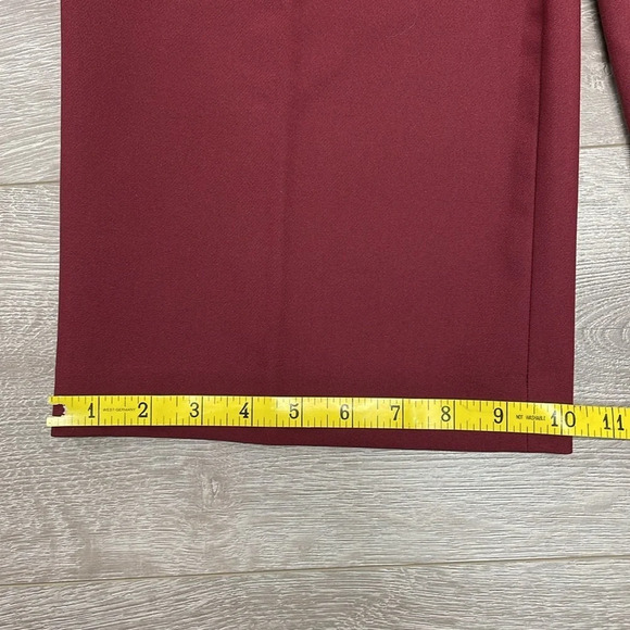 NWOT Talbots Belted Wide Leg Crop Pants Burgundy Wine SP - Picture 11 of 15